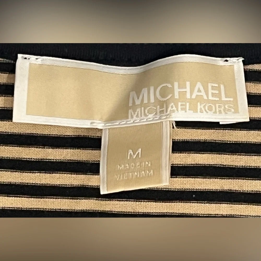 Michael Kors Size M Striped Col Shoulder‎ Tank Top